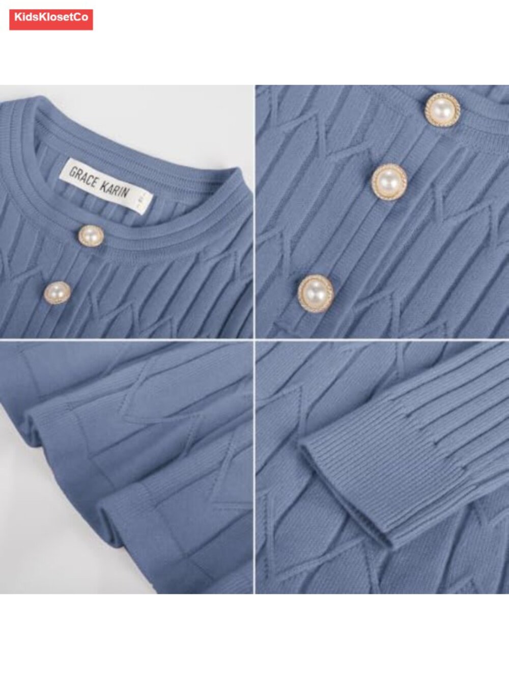 Girls Cable Knit Sweater Dress Long Sleeve A-Line Fall Winter 6-14Y - Picture 4 of 6